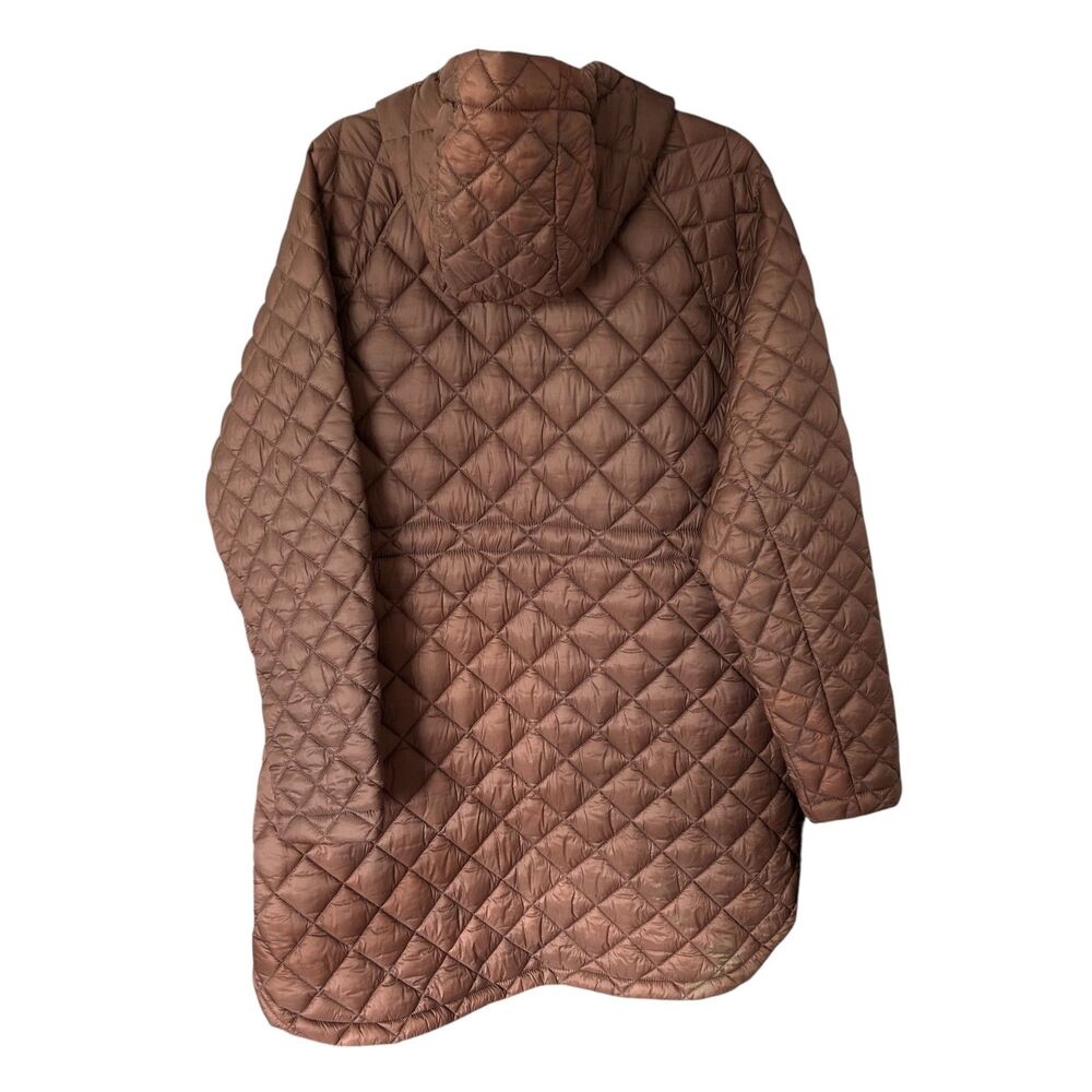 Athleta Whisper Featherless Parka XL Quilted Hooded Coat Brown Fall 2022 - Picture 4 of 11